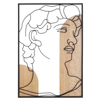 Dmora Cuadro Rinal, Estructura De Madera Noble, Tono Roble, Estructura De Metal, 55x80h Cm Marr&oacute;n Roble