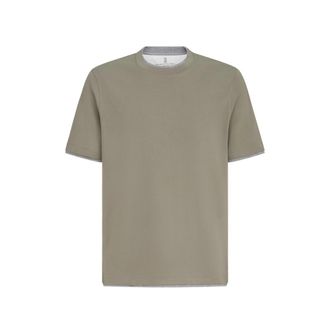 Brunello Cucinelli Cotton-jersey Crew-neck T-shirt With Faux-layering