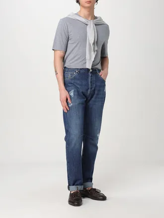 Brunello Cucinelli Mens Blue Denim Straight-Leg Jeans Clothing