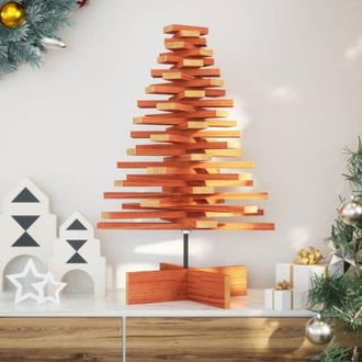vidaXL Albero di Natale Marrone Cera 80 cm in Legno Massello di Pino Vidaxl