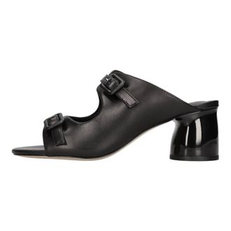 Emanuelle Vee Heeled Mules - Dames - Muiltjes - Zwart - 36 EU - Leer - Schoenen