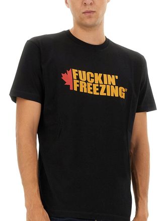 Dsquared2 Print Cotton T-Shirt - Black