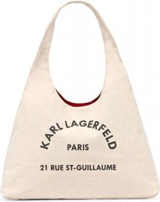 Karl Lagerfeld Dames, Tassen, Beige, Maat: ONE Size Katoen