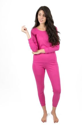 Leveret Womens Cotton Solid Matching Family Pajamas in Hot Pink at Nordstrom, Size X-Large