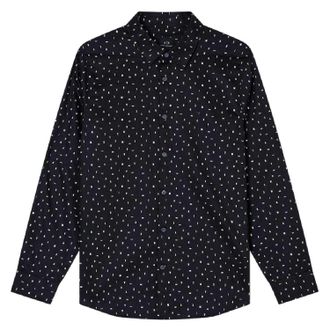 A|X Armani Exchange Herenoverhemd met lange mouwen en stippen (Zwart)