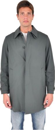 Drumohr Concealed Front Button Placket Parka - Heren - Parka Jassen - Groen - XL - Leer - Jassen