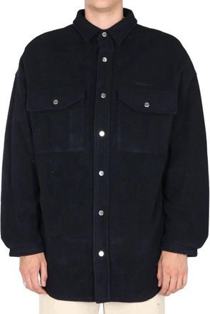AMBUSH Mens Blue Marabou Coat Clothing