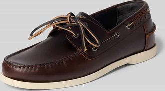 HUGO BOSS Loafer aus echtem Leder Modell DARCY_BOAT_IT in Dunkelbraun, Gr&ouml;&szlig;e 45