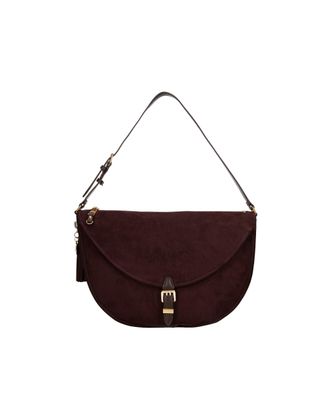 Liu Jo Deep Brown Suede Hobo Faux Suede Shoulder Bag