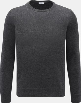 Braun Hamburg Men - Cashmere crew neck jumper dark grey mottled