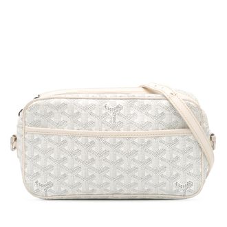 Goyard White Goyardine Sac Cap Vert