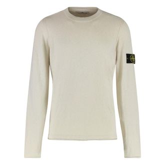 Stone Island Crew-neck cotton blend Jumper - male - Stone Island - Round-neck Knitwear - Beige - 3XL - Knitwear