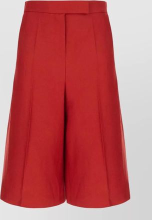 Max Mara linen bermuda shorts pleated belt loops pockets