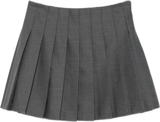 Self Portrait Pf 26 Pliss&eacute; Minirok - Dames - Korte rokken - Grijs - 2XS - Wol - Rokken
