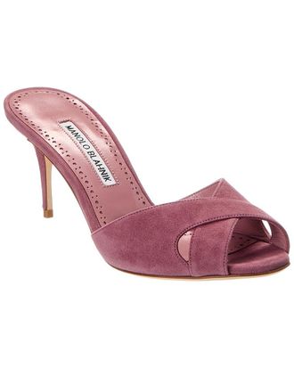 Manolo Blahnik Mumbimu 70 Suede Mule