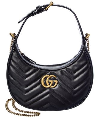 Gucci Gg Marmont Half Moon Shaped Mini Leather Crossbody