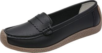 Generic Extra Wide Fit Shoes for Women Flats for Women Comfy Summer Breathable Hollow Leather Shoes Fashion Non Slip Driving Working Workers Doctors Ballet Fl