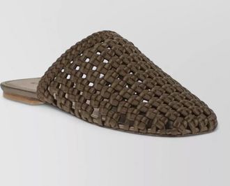 Stuart Weitzman marina flat mule woven open toe