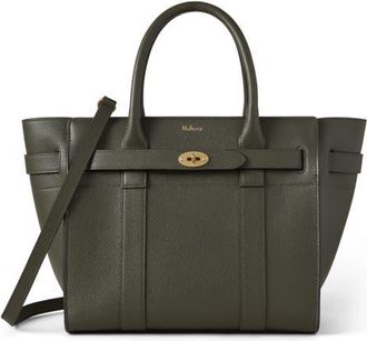 Mulberry Small Zipped Bayswater Leather Satchel in Juniper Green at Nordstrom