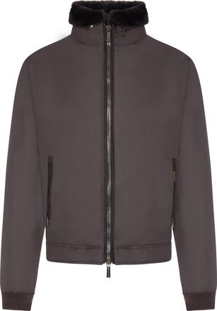 Moorer TECHNICAL FABRIC BOMBER JACKET WITH FUR COLLAR - Moorer - Man