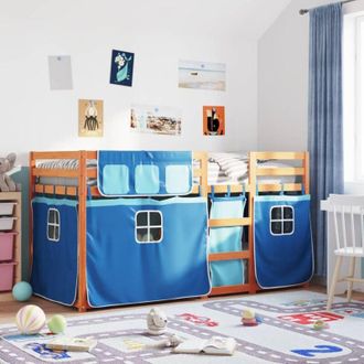 vidaXL Bunk Bed without Mattress Blue 80x200 cm Solid Wood Pine Vidaxl