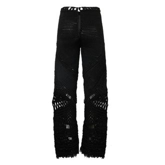 Alberta Ferretti Crochet Trousers - female - Alberta Ferretti - Wide Trousers - Black - L - Trousers