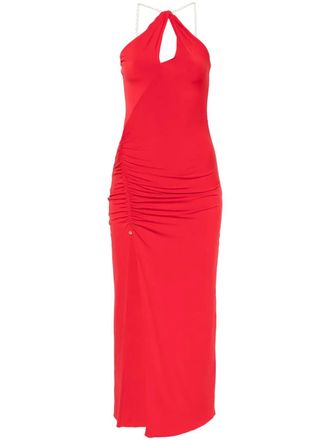 Nissa halterneck maxi dress - women - Polyester/Polyester/Elastane/Elastane - 36 - Red