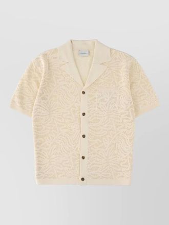 Dr&ocirc;le de Monsieur short sleeve knit shirt lace pattern
