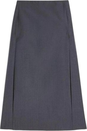 Jil Sander Wolmix A-lijn Midi Rok - Dames - Midirokken - Grijs - L - Wol - Rokken