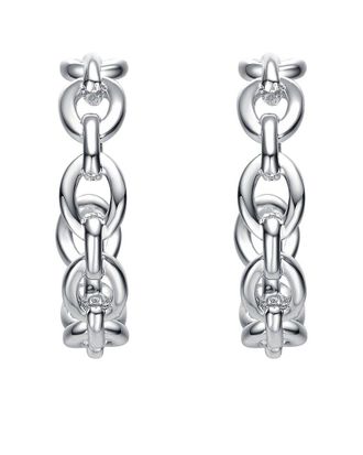 Genevive Silver Modern C Hoops