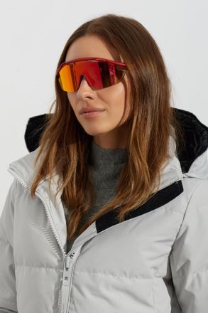 Emporio Armani Sports Sunglasses With Shield Lens, Unisex, Red