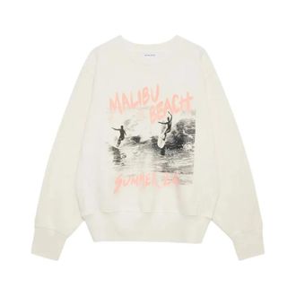 Anine Bing Harry Shrunken Sweatshirt Surfer - Dames - Sweatshirts - Wit - S - Katoen - Hoodies & sweatvesten
