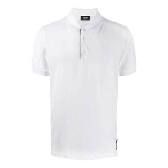 Fendi SS21 Short Sleeve Polo Shirt White FY0985AAONF0QA0