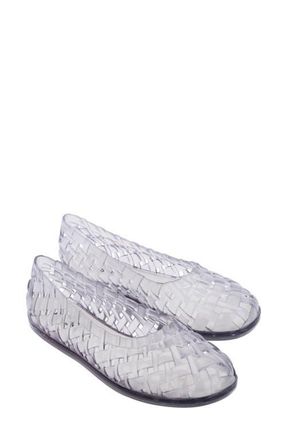 Melissa Possession Water Resistant Jelly Ballet Flat in Clear at Nordstrom, Size 10