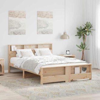 vidaXL Vidaxl - Bed Frame with Headboard Brown 140 x 200 cm Solid pine wood