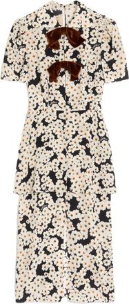 Valentino Garavani Abito midi con stampa Primula - Nero