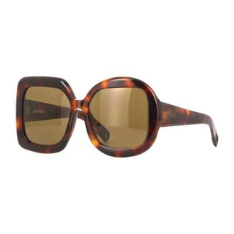 Jacquemus Square Full Rim Tortoiseshell Sunglasses - Brown