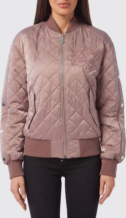 Philipp Plein Bomber corto in nylon trapuntato con collo ricamato