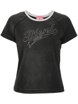 Diesel T-shirt con strass - Nero