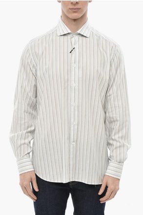 Corneliani CIRCLE Striped Cotton Poplin Shirt size 42