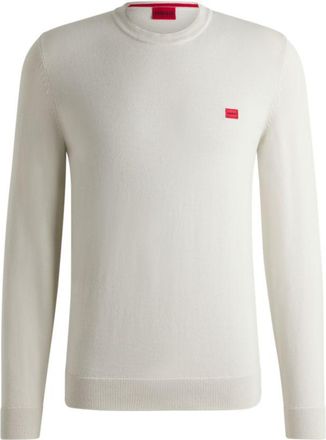 HUGO BOSS Knitted cotton sweater with red logo label