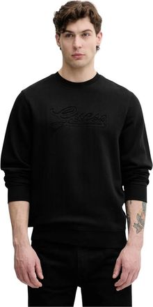 Guess Geborduurd Sweatshirt - Heren - Sweatshirts - Zwart - L - Katoen - Hoodies & sweatvesten