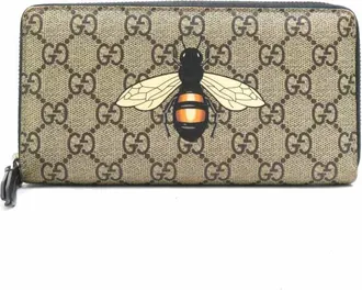 Gucci Beige Brown Gg Supreme Long Wallet (Bi-Fold) (Pre-Owned)