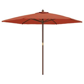 vidaXL Sombrilla De Jard&iacute;n Con Poste De Madera Terracota 299x240 Cm Vidaxl
