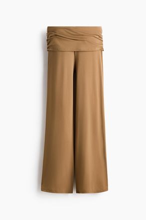 H&M Drapierte Feinstrickhose - Dunkelbeige