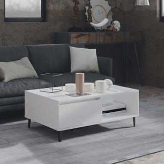 vidaXL Tavolino da Salotto Bianco 90x60x35 cm in Legno Multistrato - Vidaxl