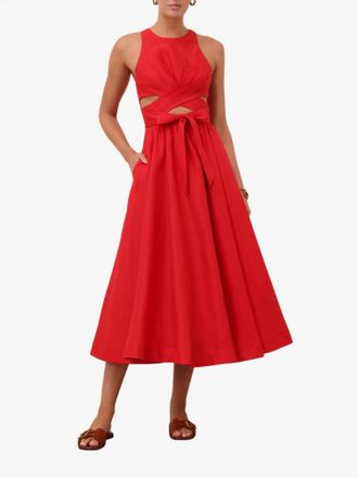 Zimmermann Patience Midi Dress In Dark Red