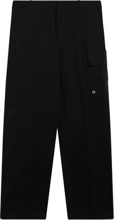 Fendi Broeken, Heren, Zwart, M, Katoen, Gabardine Cargo Broek