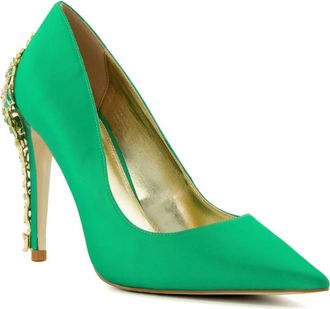 Dune London Audleys Pointed Toe Pump in Green-Satin at Nordstrom Rack, Size 11Us / 41Eu