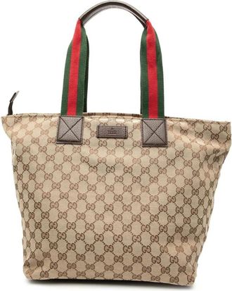 Gucci Pre-owned Tote Bags, female, Brown, Size: ONE SIZE Pre-owned Vintage Monogram Canvas Tote Bag